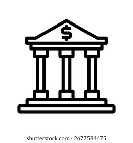 Icono de línea bancaria, Vector, píxel perfecto, archivo ilustrador