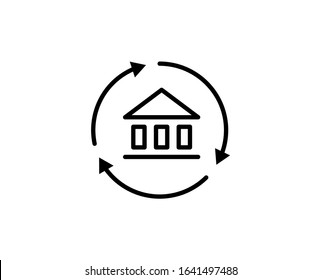 Bank line icon. Vector symbol in trendy flat style on white background. Finance sing for design.