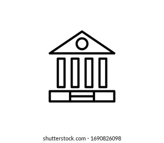 Bank line icon. Vector symbol in trendy flat style on white background. Finance sing for design.