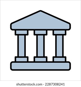Bank line icon. Vector symbol in trendy flat style, Finance sing for design. vector illustration on white background