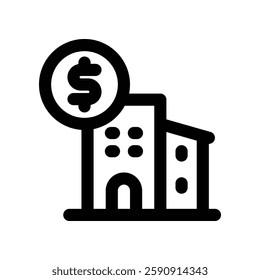 bank line icon. vector icon for your website, mobile, presentation, and logo design.