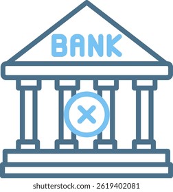 Bank Line Two Colour Icon