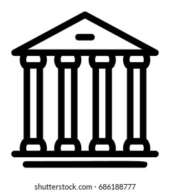 Bank Line. Vector Icon