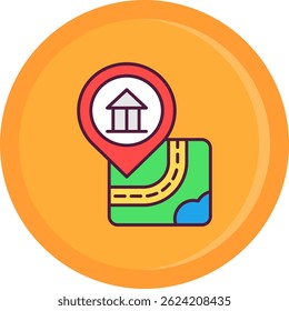 Design de ícone de vetor de linha bancária