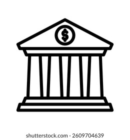 Bank Line Vector Illustration On White Background.