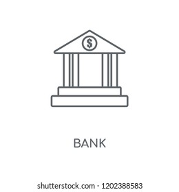Bank linear icon. Bank concept stroke symbol design. Thin graphic elements vector illustration, outline pattern on a white background, eps 10.