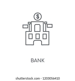 Bank linear icon. Bank concept stroke symbol design. Thin graphic elements vector illustration, outline pattern on a white background, eps 10.