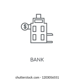Bank linear icon. Bank concept stroke symbol design. Thin graphic elements vector illustration, outline pattern on a white background, eps 10.