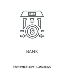 Bank linear icon. Bank concept stroke symbol design. Thin graphic elements vector illustration, outline pattern on a white background, eps 10.