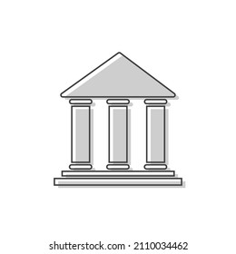 Icono lineal del banco aislado en fondo blanco. Ilustración vectorial. Eps 10.