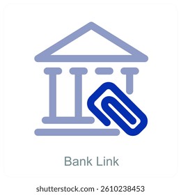 Bank Link and institution icon concept