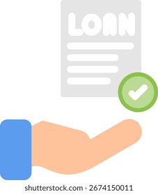 Projeto de vetor de ícone plano de empréstimo bancário