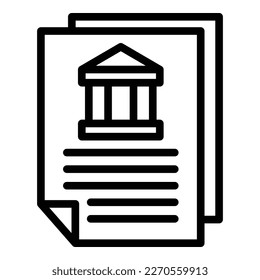 Bank loan icon outline vector. Personal management. Credit cash