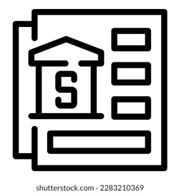 Bank loan icon outline vector. Document approve. Form paper