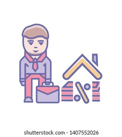 Bank loan icon- vector sign and symbol.