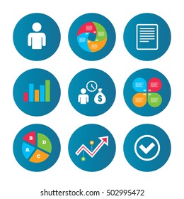 Bank loans icons. Fill document and get money.