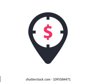 Bank Location Icon Vector 