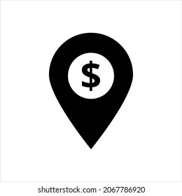 Icono de ubicación bancaria ilustración de vector