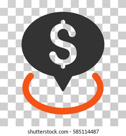 Bank Location icon. Vector illustration style is flat iconic bicolor symbol, orange and gray colors, transparent background. Designed for web and software interfaces.