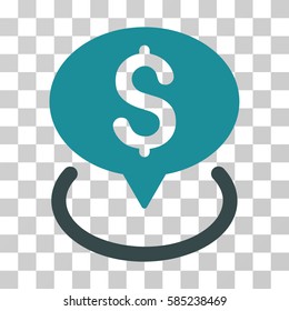 Bank Location icon. Vector illustration style is flat iconic bicolor symbol, soft blue colors, transparent background. Designed for web and software interfaces.