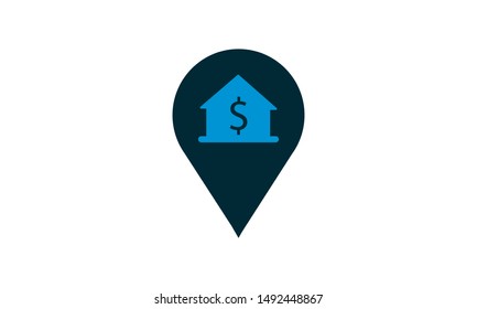 Bank location icon vector image