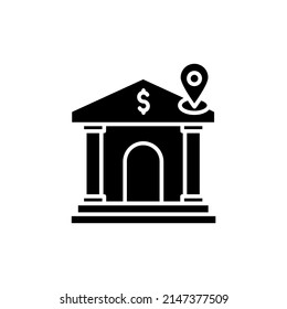 Icono de ubicación bancaria en vector. logotipo