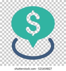 Bank Location icon. Vector pictograph style is a flat symbol, color, chess transparent background. Designed for software and web interface toolbars and menus.