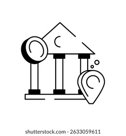 Icono de Locación de banco Vector ilustración de stock