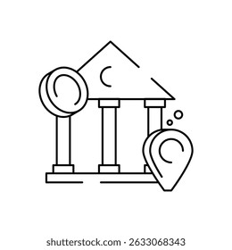 Bank Location Icon vector stock illustration