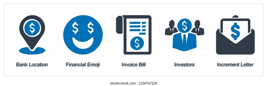 Bank Location And Invoice Bill Icon Concept