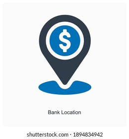 Bank location or spot icon concept