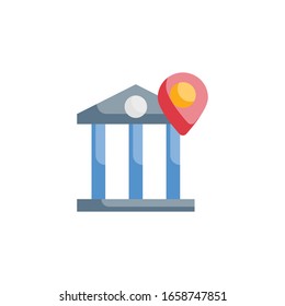 Bank Location Vector Flat Illustration. Banking and Finance icon