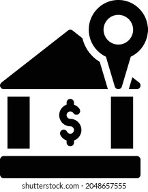 bank location vector glyph flat icon