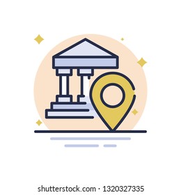 Bank Location Vector Icon