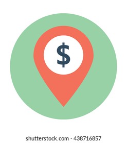 Bank Location Vector Icon