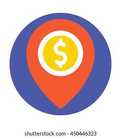 Bank Location Vector Icon