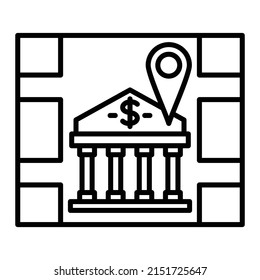 Bank Location vector icon. Can be used for printing, mobile and web applications.