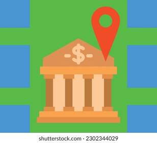 Bank Location vector icon. Can be used for printing, mobile and web applications.