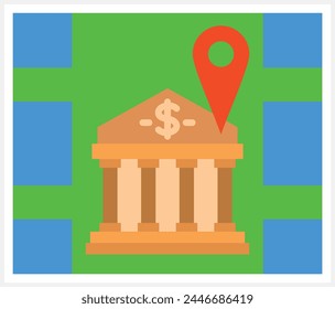 Bank Location vector icon. Can be used for printing, mobile and web applications.