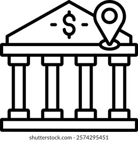Bank Location vector icon. Can be used for printing, mobile and web applications.