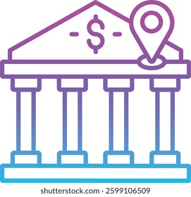 Bank Location vector icon. Can be used for printing, mobile and web applications.