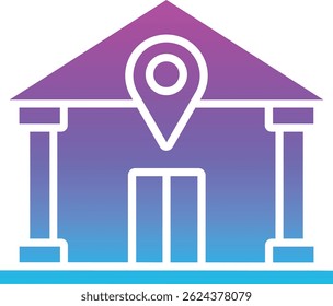 Vektorsymbol "Bankadresse". Kann für Druck-, Mobil- und Web-Anwendungen verwendet werden.