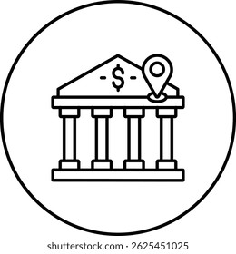 Bank Location vector icon. Can be used for printing, mobile and web applications.