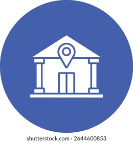 Ícone de vetor Local do Banco. Pode ser usado para impressão, aplicativos móveis e da Web.
