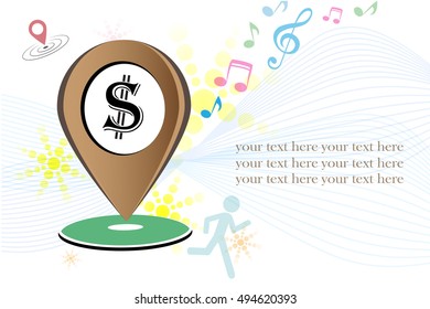Bank Location.Flat design vector illustration
