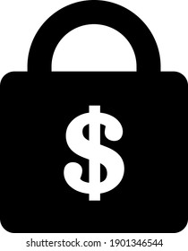 Bank lock icon with flat style. Isolated vector bank lock icon image, simple style.