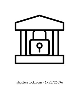 bank lock icon. Simple line, outline vector elements of bankruptcy icons for ui and ux, website or mobile application