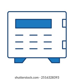 Bank Locker Blue Editable Stroke Icons. Cyber Security Technology, Phishing, Hacking, Cyber Crime, Security, Trojan, Device Protection, Privacy Vector Illustration.