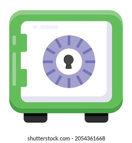 Diseño de iconos de bloqueo de banco, bóveda electrónica en estilo editable 