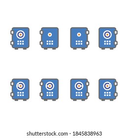 Bank locker icon set in eps 8